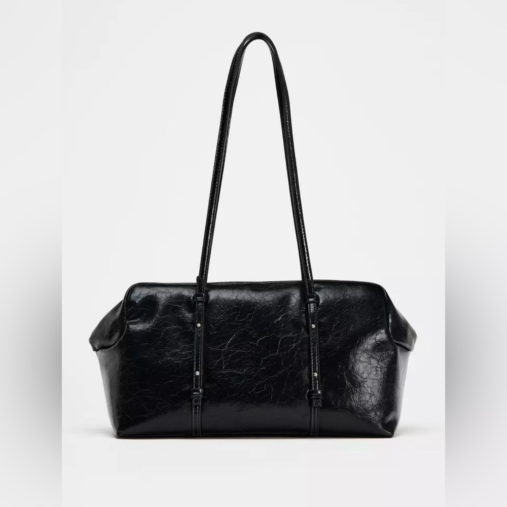 Zara Black Shoulder Bowler Bag
